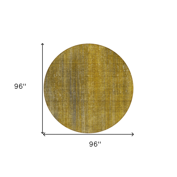 Homeroots 8' Round Chocolate Round Striped Washable Non Skid Indoor Outdoor Area Rug Chocolate Polyester 562583