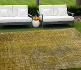 Homeroots 9' X 12' Chocolate Striped Washable Non Skid Indoor Outdoor Area Rug Chocolate Polyester 562585