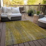 Homeroots 9' X 12' Chocolate Striped Washable Non Skid Indoor Outdoor Area Rug Chocolate Polyester 562585