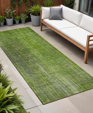 Homeroots 5' Blue Striped Washable Non-skid Area Rug - Perfect For Indoor & Outdoor Spaces, Stain Resistant Style Green Polyester 562588