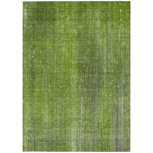 Homeroots 3' X 5' Green Striped Washable Non Skid Indoor Outdoor Area Rug Green Polyester 562590