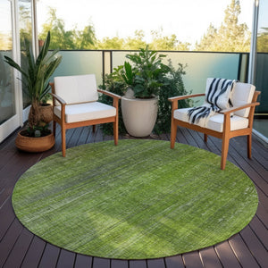Homeroots 5' Blue Striped Washable Non-skid Area Rug - Perfect For Indoor & Outdoor Spaces, Stain Resistant Style 8' Round Polyester 562592