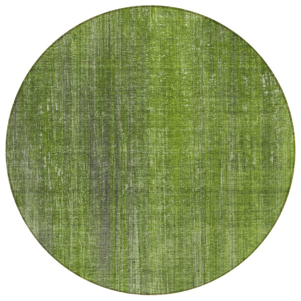 HomeRoots 5' Blue Striped Washable Area Rug - Non-Skid, Stain-Resistant, Ideal for Indoor & Outdoor Spaces 8' Round 562592