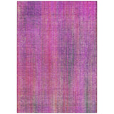 Homeroots 3' X 5' Lilac Striped Washable Non Skid Indoor Outdoor Area Rug Lilac Polyester 562599