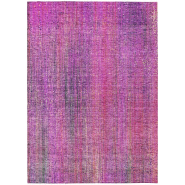 HomeRoots 5' Blue Striped Washable Area Rug - Non-Skid, Stain-Resistant, Ideal for Indoor & Outdoor Spaces 5' X 8' 562600