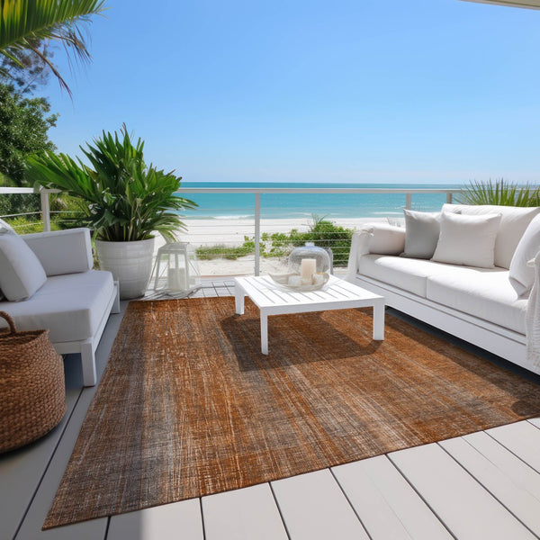 Homeroots 5' Blue Striped Washable Non-skid Area Rug - Perfect For Indoor & Outdoor Spaces, Stain Resistant Style 9' X 12' Polyester 562612