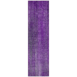 Homeroots 8' Runner Purple Striped Washable Non Skid Indoor Outdoor Runner Rug Purple Polyester 562615