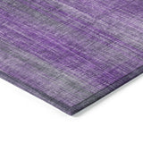 Homeroots 8' Runner Purple Striped Washable Non Skid Indoor Outdoor Runner Rug Purple Polyester 562615