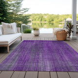 Homeroots 5' X 8' Purple Striped Washable Non Skid Indoor Outdoor Area Rug Purple Polyester 562618