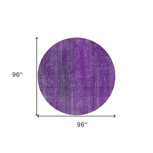 Homeroots 5' Blue Striped Washable Non-skid Area Rug - Perfect For Indoor & Outdoor Spaces, Stain Resistant Style 8' Round Polyester 562619