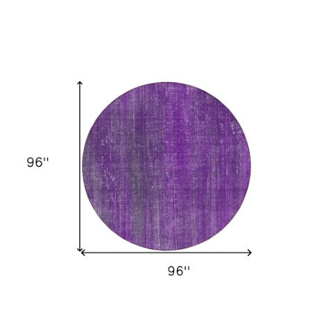 Homeroots 5' Blue Striped Washable Non-skid Area Rug - Perfect For Indoor & Outdoor Spaces, Stain Resistant Style 8' Round Polyester 562619