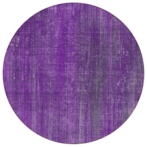 Homeroots 5' Blue Striped Washable Non-skid Area Rug - Perfect For Indoor & Outdoor Spaces, Stain Resistant Style 8' Round Polyester 562619