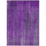 Homeroots 8' X 10' Purple Striped Washable Non Skid Indoor Outdoor Area Rug Purple Polyester 562620