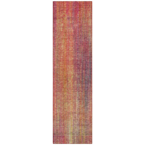 Homeroots 5' Blue Striped Washable Non-skid Area Rug - Perfect For Indoor & Outdoor Spaces, Stain Resistant Style Red Polyester 562624