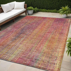 Homeroots 5' Blue Striped Washable Non-skid Area Rug - Perfect For Indoor & Outdoor Spaces, Stain Resistant Style 5' X 8' Polyester 562627