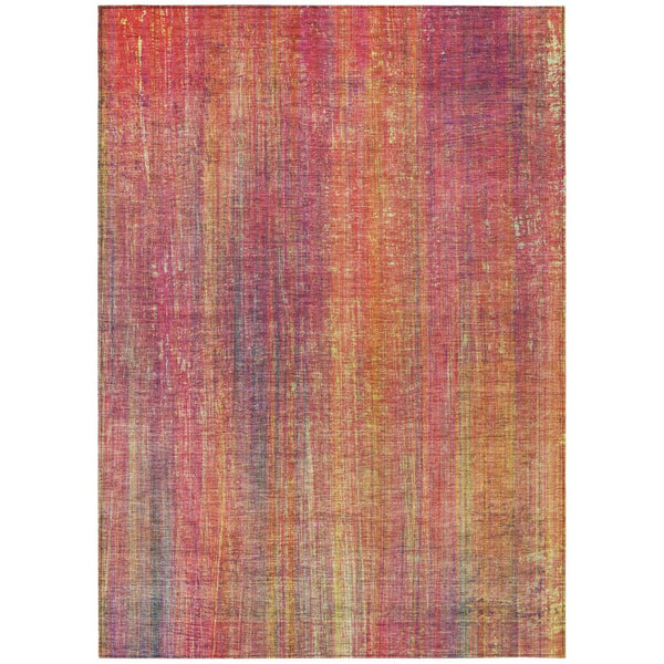 HomeRoots 5' Blue Striped Washable Area Rug - Non-Skid, Stain-Resistant, Ideal for Indoor & Outdoor Spaces 5' X 8' 562627