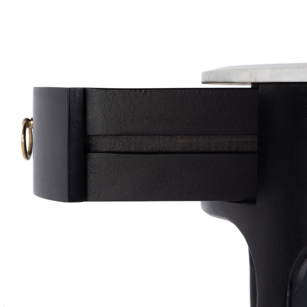 Butler Specialty Ellen Oval Marble And Wood Nightstand - Stylish Mid-century Design With Storage Shelf For Home Black Mango,Marble,Mdf 5626295-butler