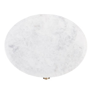 Butler Specialty Ellen Oval Marble And Wood Nightstand - Stylish Mid-century Design With Storage Shelf For Home Black Mango,Marble,Mdf 5626295-butler