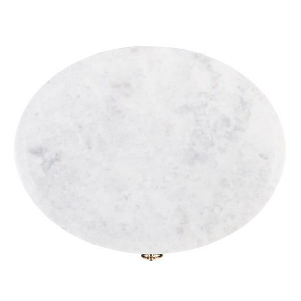 Butler Specialty Ellen Oval Marble And Wood Nightstand - Stylish Mid-century Design With Storage Shelf For Home Black Mango,Marble,Mdf 5626295-butler