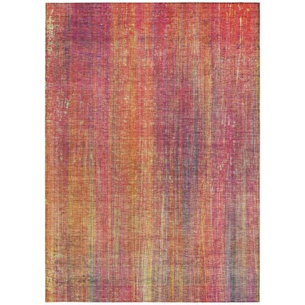 HomeRoots 5' Blue Striped Washable Area Rug - Non-Skid, Stain-Resistant, Ideal for Indoor & Outdoor Spaces 8' X 10' 562629