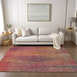HomeRoots 5' Blue Striped Washable Area Rug - Non-Skid, Stain-Resistant, Ideal for Indoor & Outdoor Spaces 8' X 10' 562629