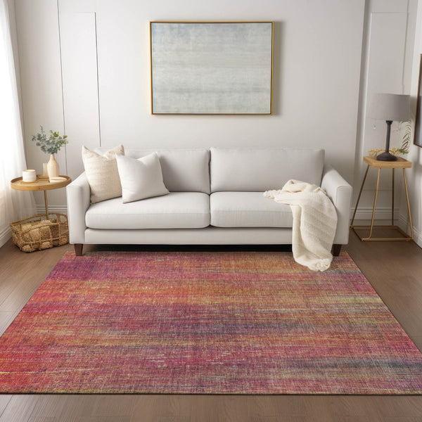 HomeRoots 5' Blue Striped Washable Area Rug - Non-Skid, Stain-Resistant, Ideal for Indoor & Outdoor Spaces 8' X 10' 562629