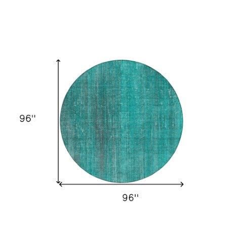 Homeroots 5' Blue Striped Washable Non-skid Area Rug - Perfect For Indoor & Outdoor Spaces, Stain Resistant Style 8' Round Polyester 562637