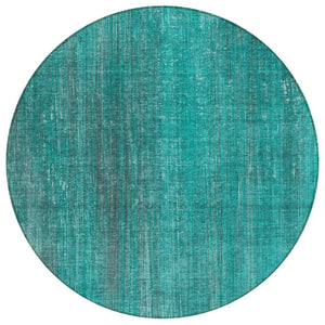 HomeRoots 5' Blue Striped Washable Area Rug - Non-Skid, Stain-Resistant, Ideal for Indoor & Outdoor Spaces 8' Round 562637