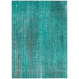 Homeroots 8' X 10' Teal Striped Washable Non Skid Indoor Outdoor Area Rug Teal Polyester 562638