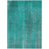 Homeroots 8' X 10' Teal Striped Washable Non Skid Indoor Outdoor Area Rug Teal Polyester 562638