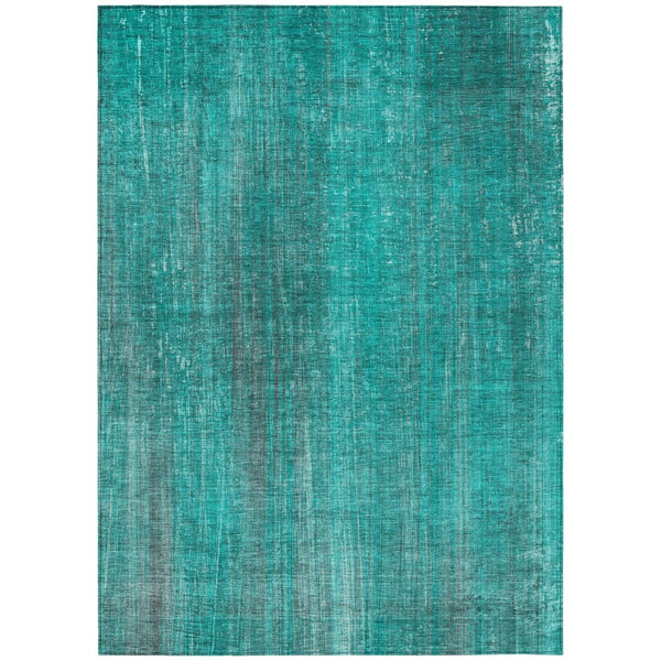 HomeRoots 5' Blue Striped Washable Area Rug - Non-Skid, Stain-Resistant, Ideal for Indoor & Outdoor Spaces 10' X 14' 562640