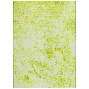 Homeroots 3' X 5' Lime Green Abstract Washable Non Skid Indoor Outdoor Area Rug Aloe Polyester 562644