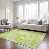 Homeroots 3' X 5' Lime Green Abstract Washable Non Skid Indoor Outdoor Area Rug Aloe Polyester 562644