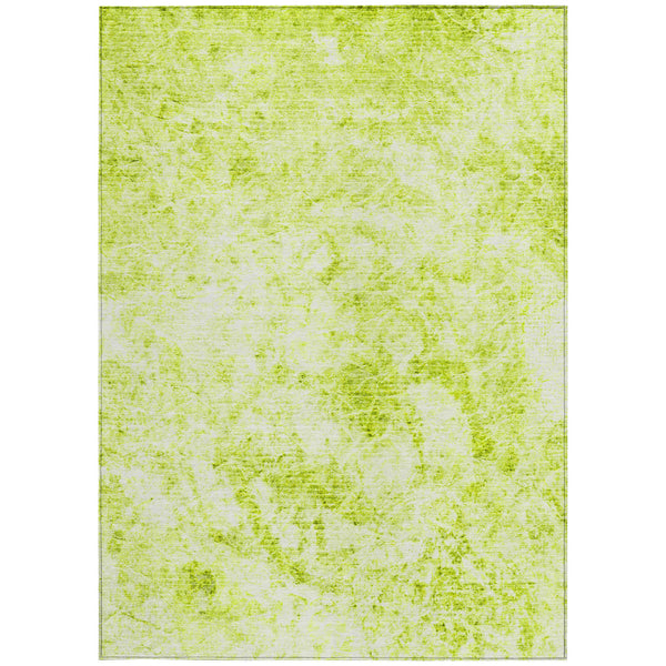 Homeroots 5' X 8' Lime Green Abstract Washable Non Skid Indoor Outdoor Area Rug Aloe Polyester 562645