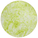 Homeroots 8' Round Lime Green Round Abstract Washable Non Skid Indoor Outdoor Area Rug Aloe Polyester 562646