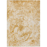 Homeroots 3' X 5' Cream And Gold Abstract Washable Non Skid Indoor Outdoor Area Rug Beige Polyester 562653