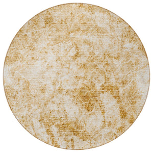 HomeRoots 5' Lime Green Abstract Area Rug - Washable, Non-Skid, Durable Design for Indoor & Outdoor Spaces 8' Round 562655