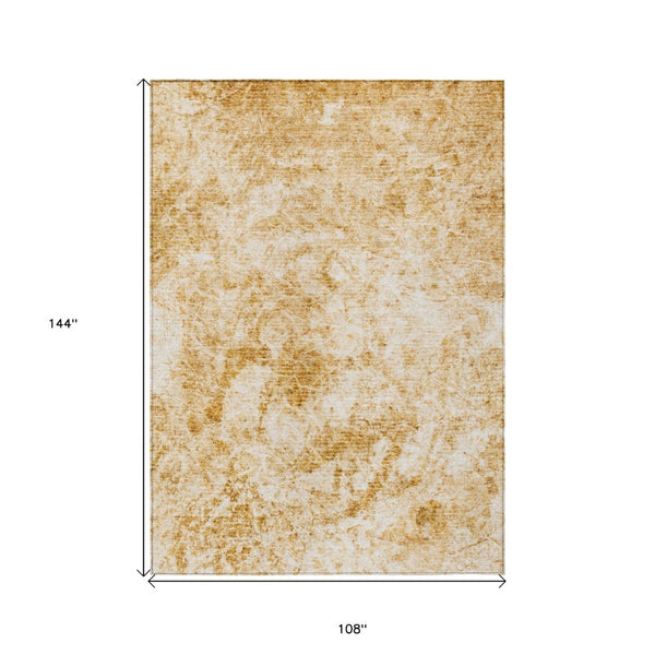 HomeRoots 5' Lime Green Abstract Area Rug - Washable, Non-Skid, Durable Design for Indoor & Outdoor Spaces 9' X 12' 562657