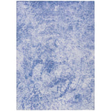 Homeroots 3' X 5' Blue Abstract Washable Non Skid Indoor Outdoor Area Rug Blue Polyester 562662