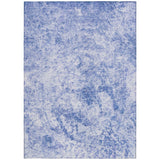 Homeroots 3' X 5' Blue Abstract Washable Non Skid Indoor Outdoor Area Rug Blue Polyester 562662