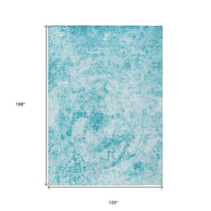 HomeRoots 5' Lime Green Abstract Area Rug - Washable, Non-Skid, Durable Design for Indoor & Outdoor Spaces 10' X 14' 562676