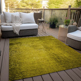 Homeroots 3' X 5' Gold Abstract Washable Non Skid Indoor Outdoor Area Rug Gold Polyester 562680