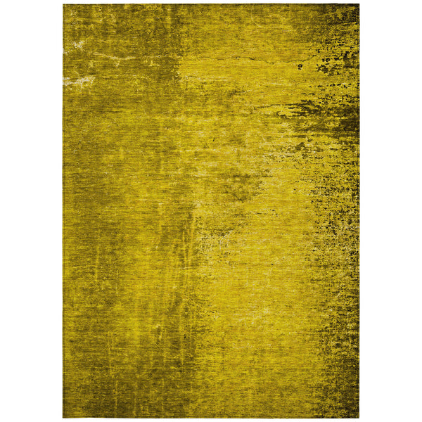 Homeroots 3' X 5' Gold Abstract Washable Non Skid Indoor Outdoor Area Rug Gold Polyester 562680