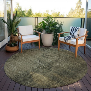 Homeroots 8' Runner Stylish Abstract Washable Non-skid Indoor Outdoor Rug For Kids And Pets - Stain Resistant 8' Round Polyester 562691