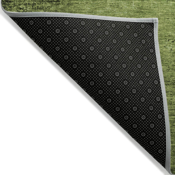 Homeroots 8' Runner Stylish Abstract Washable Non-skid Indoor Outdoor Rug For Kids And Pets - Stain Resistant Green Polyester 562696