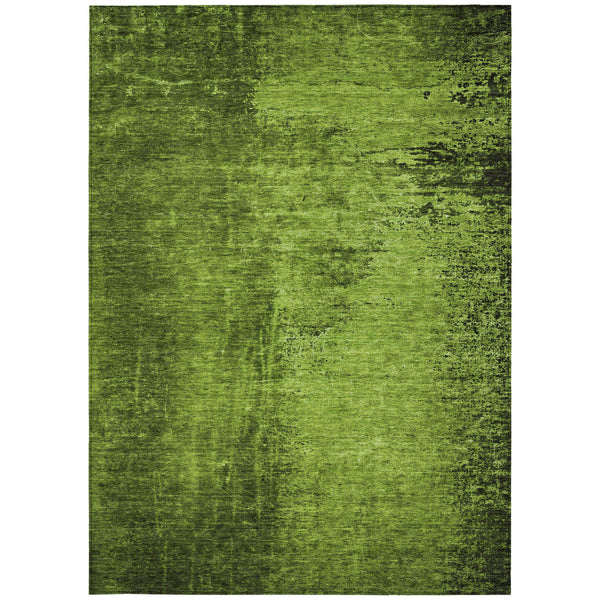 Homeroots 3' X 5' Green Abstract Washable Non Skid Indoor Outdoor Area Rug Green Polyester 562698