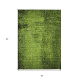 Homeroots 3' X 5' Green Abstract Washable Non Skid Indoor Outdoor Area Rug Green Polyester 562698