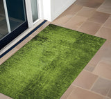 Homeroots 3' X 5' Green Abstract Washable Non Skid Indoor Outdoor Area Rug Green Polyester 562698