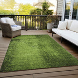 Homeroots 3' X 5' Green Abstract Washable Non Skid Indoor Outdoor Area Rug Green Polyester 562698