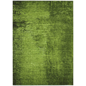 Homeroots 3' X 5' Green Abstract Washable Non Skid Indoor Outdoor Area Rug Green Polyester 562698
